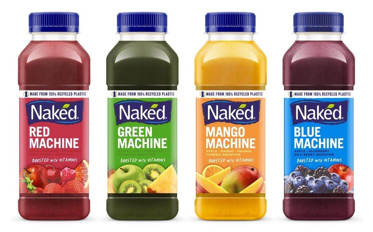 百事可乐旗下Naked Juice果汁换上100％再生塑料瓶